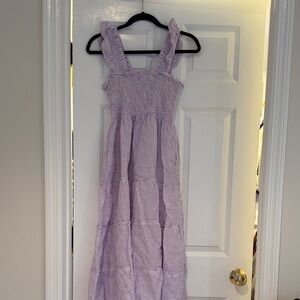 Hill House Purple White Sleeveless Maxi Dress, size Small